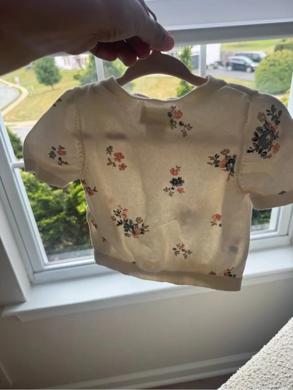 Carter's Cream Floral Knit Top & Bloomers Set